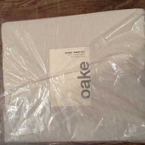 New Oake 300-Thread Count Cotton 4-Pc. Sheet Set - Queen Size Light Gray